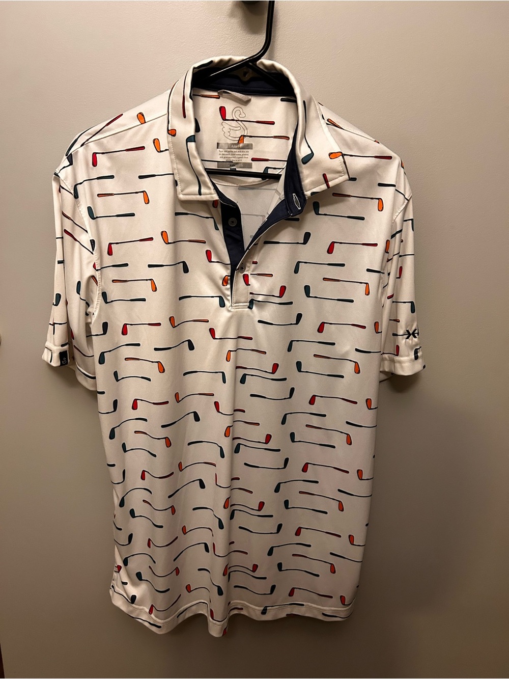 Swannies Golf Polo with Multicolor Golf Club Print
